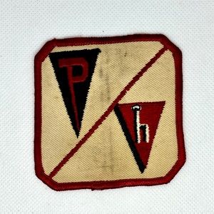 Vintage Varsity Patch red, black and cream P h patch